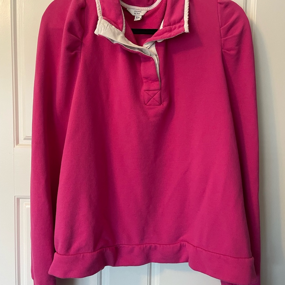 Crown & Ivy Pink Pullover Sweatshirt